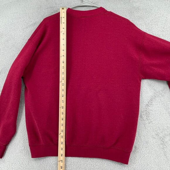 Vtg Colorado Sweatshirt Adult L Red The Last Great Place Log Cabin Western 90s - Picture 9 of 14